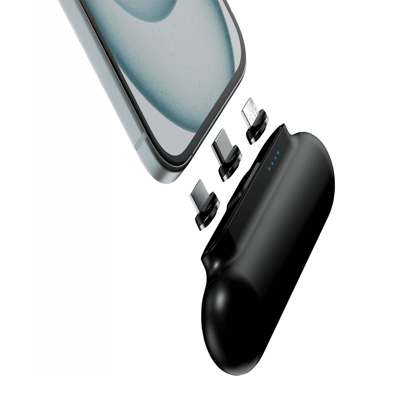 Snap-N-Charge battery and interchangeable charging tips